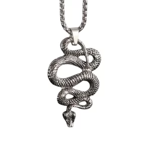 Stylish Stainless Steel Snake Pendant Necklace