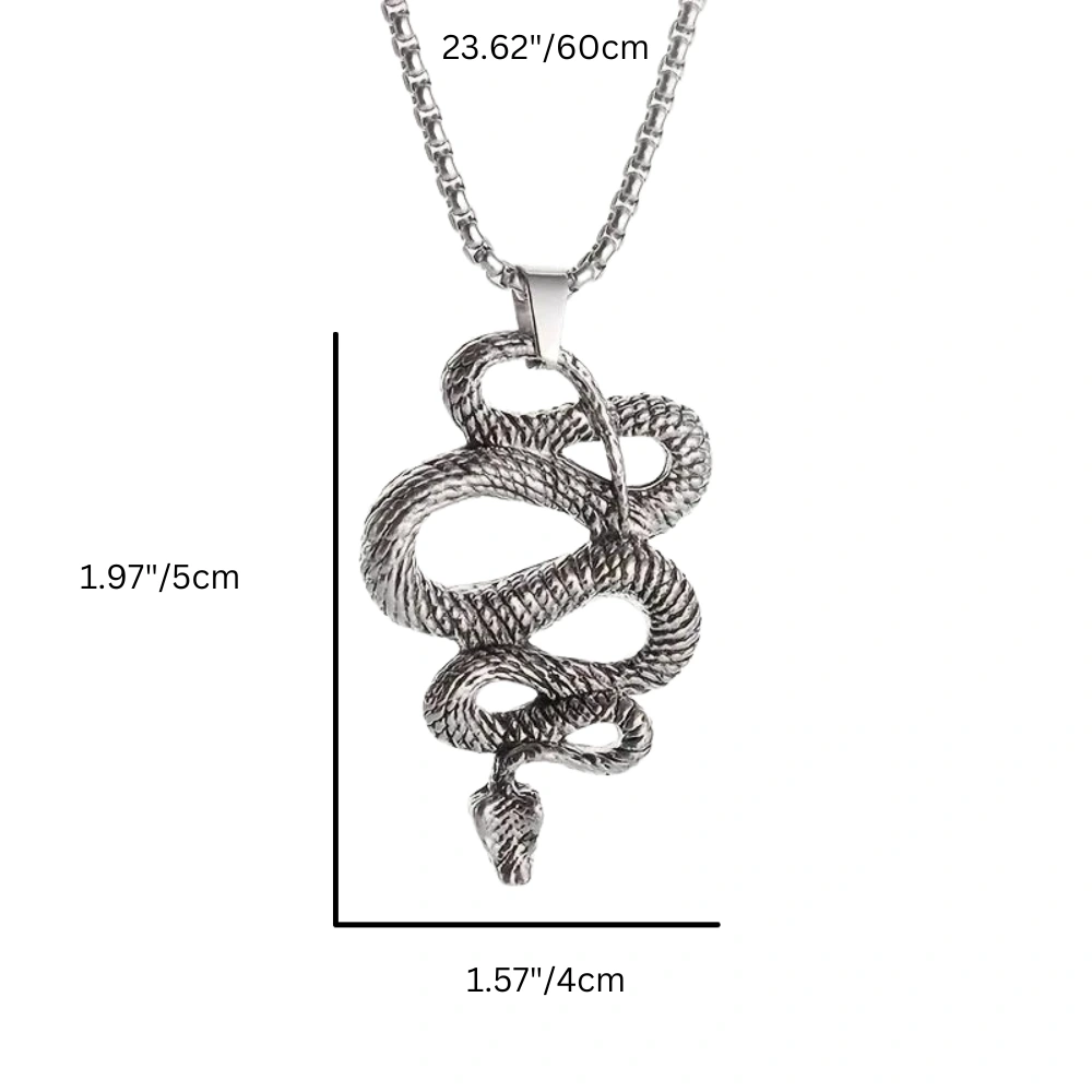 Stylish Stainless Steel Snake Pendant Necklace