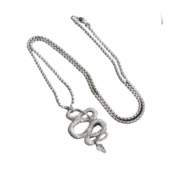 Stylish Stainless Steel Snake Pendant Necklace