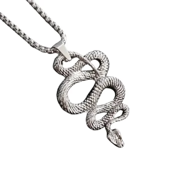 Stylish Stainless Steel Snake Pendant Necklace