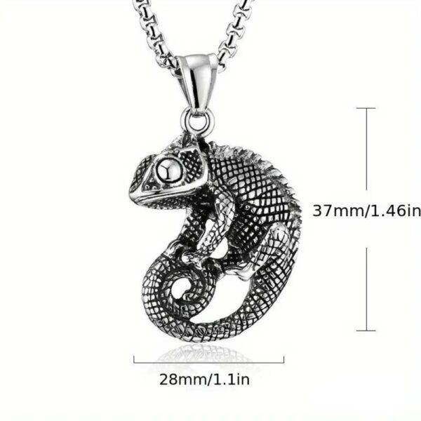Retro Chameleon Pendant - Fashion Lizard Titanium Steel Men's Necklace