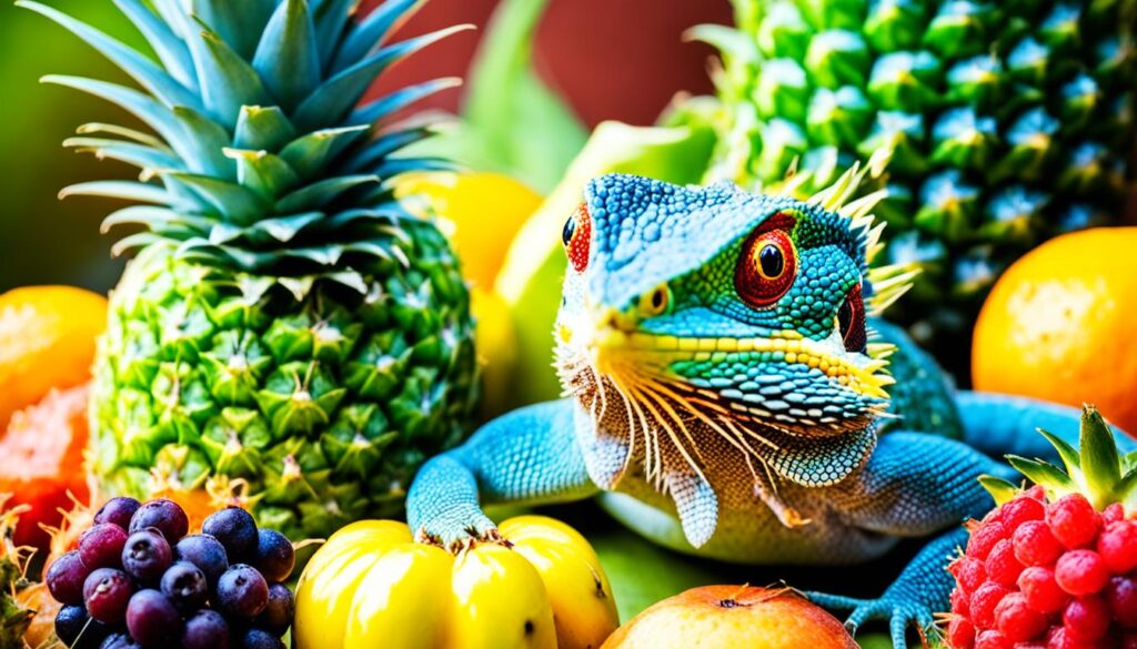 research on lizards and fruits